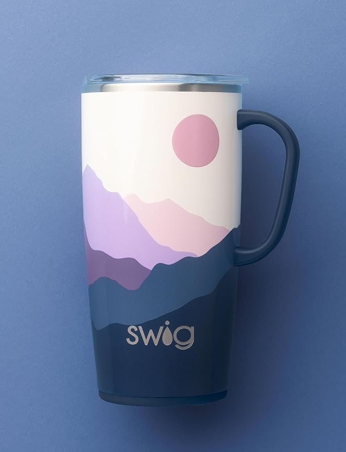Swig Life 22oz Insulated Travel Mug with Handle & Lid, Moon Shine | Triple Insulated Stainless Steel - Handle & Lid Included - Keeps Coffee Hot or Cold - Cup Holder Friendly - Image 3