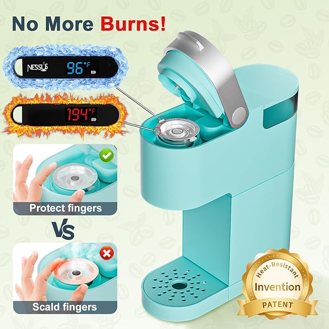 NESSUS K Cup Reusable Coffee Pods for Keurig 1.0, Stainless steel Reusable K Cups, Metal K Cups for Keurig Coffee Pods Reusable with Heat Resistant Handles and Coffee Scoop, NO BPA, 4 Pack