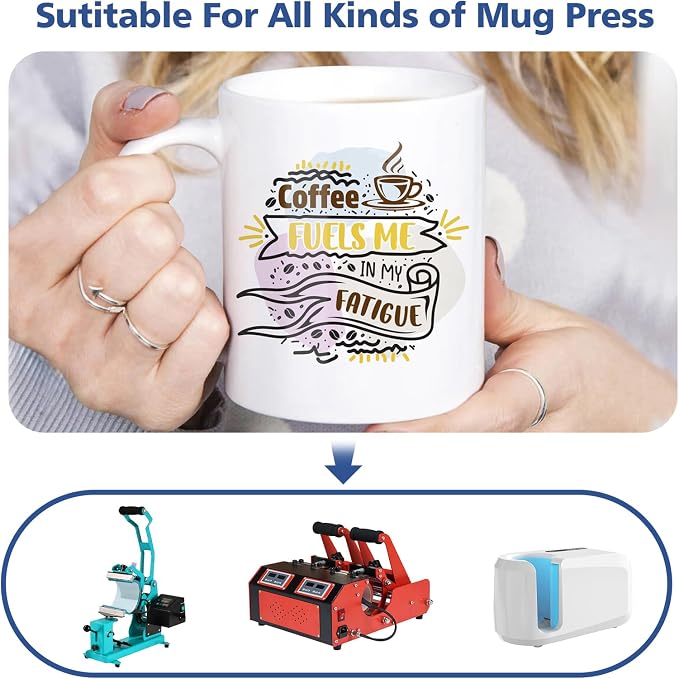 Dmsky Sublimation Mugs White Ceramic Photo Cups Blank Bulk Coffee for Crafts Tazas para Sublimar 11 oz Cups with Box, Heat Tape, Sublimation Paper Ideal for Printing Mug Set of 24 - Image 5