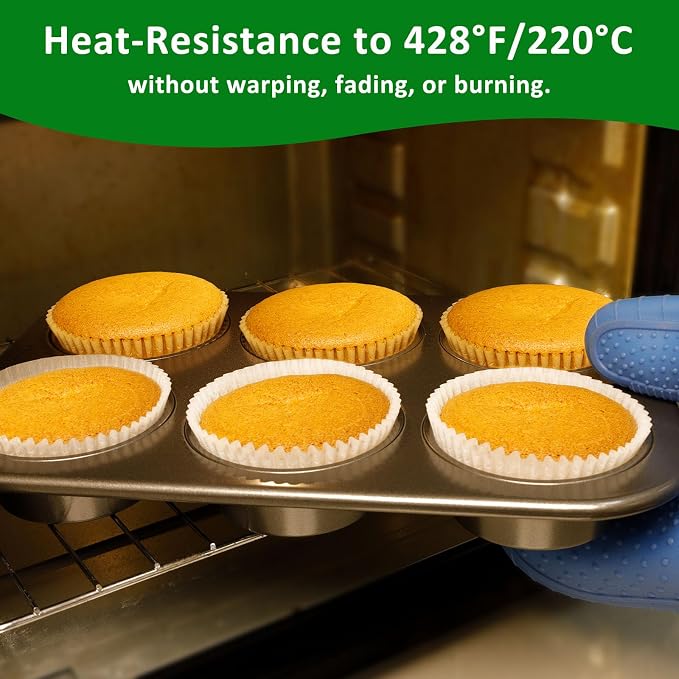Caperci Parchment 200pcs Jumbo Muffin Liners for Baking - Natural Paper Large Cupcake Liners for Jumbo Muffin Pan, Balanced Non-Stick/Excellent Grease-proof, No Smell, Food Grade (Natural) - Image 4