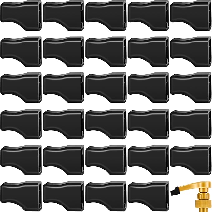 Zhehao 30 Pcs Coffee Syrup Pump Tip Cap Pourer Covers Rubber Caps Fits for Syrup Pump, Pour Dispenser, Oil Liquor Bottle, Keep Sugar Condiments Olive Clean Preserved (Black)