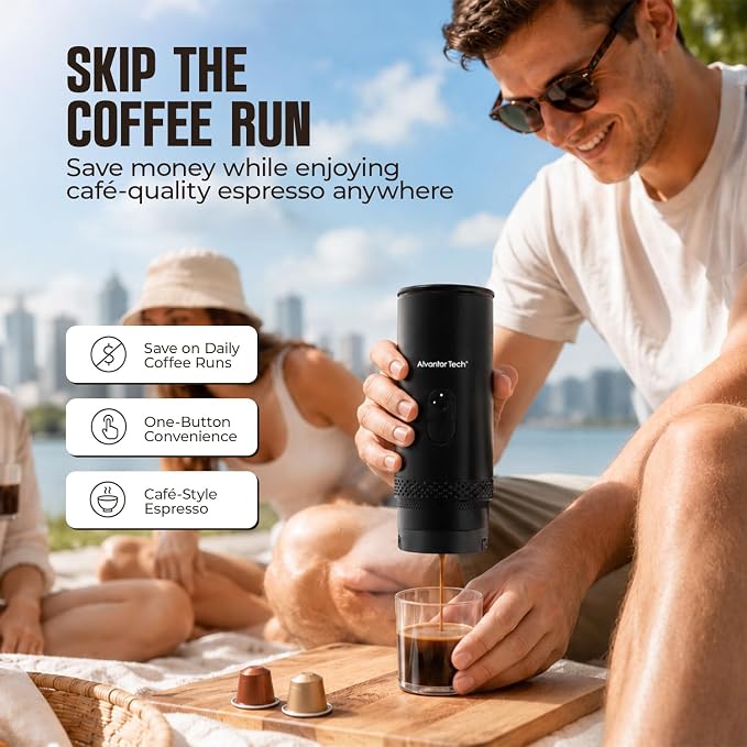 Portable Electric Espresso Machine, Mini Self-Heating Travel Coffee Maker for Ground Coffee & NS Capsules, Ideal for Camping, RV, Hiking & Office - Image 7