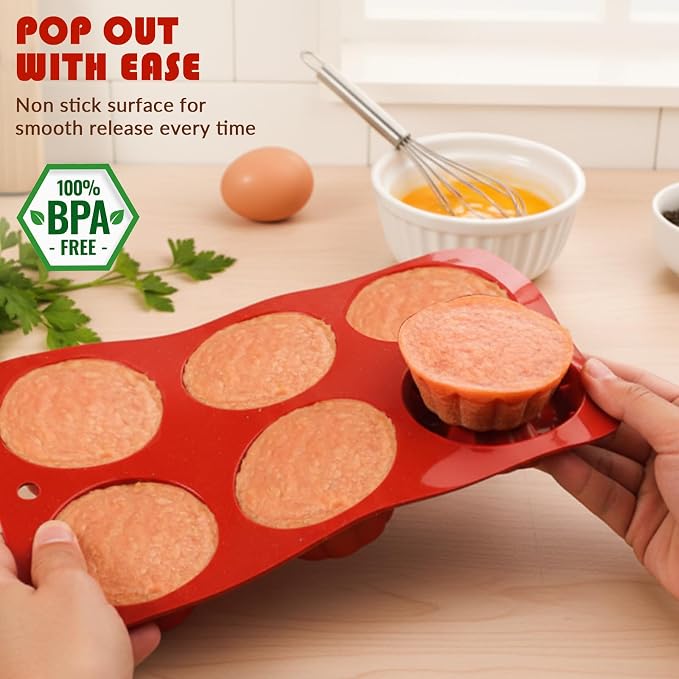HKNMTT 2Pcs Mini Fluted Cake Pans 6-Cavity Non Stick Buntz Pan BPA Free | Food-Grade Silicone, Oven Safe, Easy Release, for Baking Cakes, Jelly, Brownie - Image 4