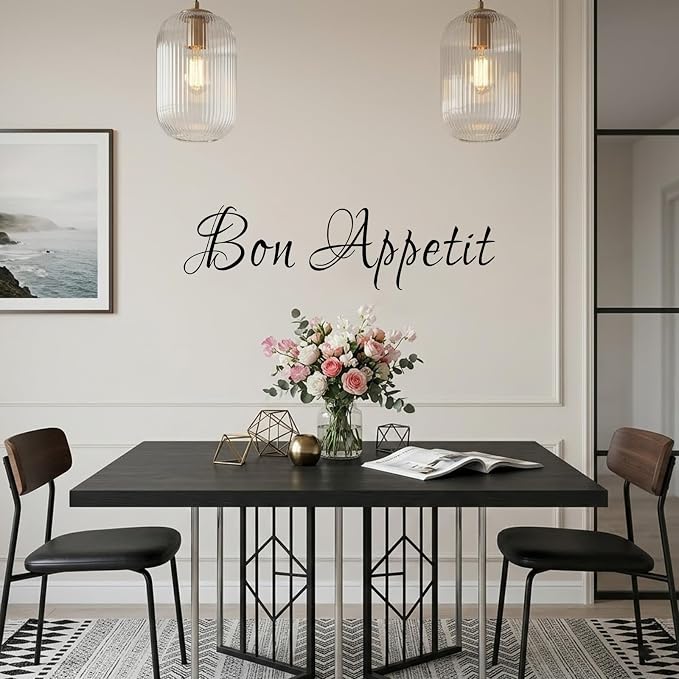 Bon Appetit Italian Vinyl Wall Decal for Dining Room Kitchen(Black,6" h x22 w) - Image 4
