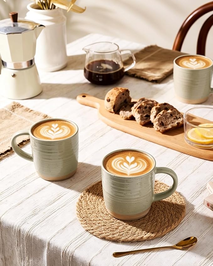 famiware Coffee Mugs Set of 4, 13 oz Mug Set, Ceramic Cup Set with Handle for Coffee, Tea, Cocoa, Milk, Constellation Series, Honey - Image 5