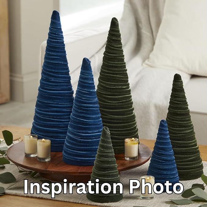 Your Heart's Content Velvet Trees Set of 3 Teal, Minimalist Mantel Accent, Winter Wedding Centerpiece, Valentine Tree Tabletop, Handcrafted Mantel Accent (Teal) - Image 6