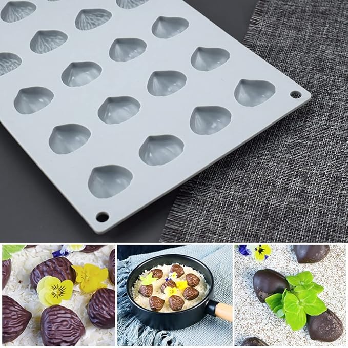 mostsom Mini Chestnut Chocolate Mold,Silicone Molds,Small Jelly Bean,Pastry,Candy,Fondant Molds (Chestnut K)
