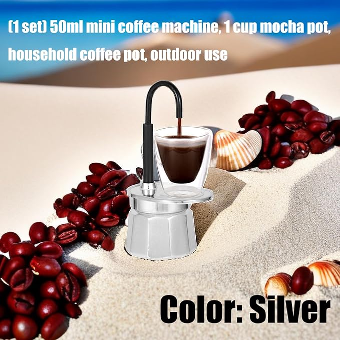 Space Saving 50ml Coffee Coffee Bottle Efficient Brewing Systems Home Outdoor Use Practical Metal Maker - Image 4