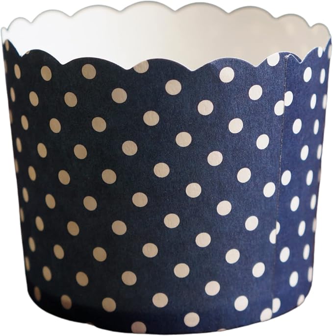 Paper Baking Cups (Polka Dots), Greaseproof Disposable Cupcake Liners (Navy Blue, Large Cups (50-Pack)) - Image 2