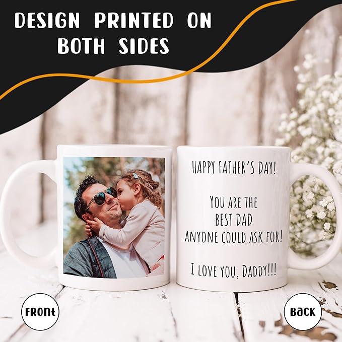 Personalized Coffee Mug, Custom Picture Text or Logo Ceramic Mug, Customized Gift for Men & Women, Taza Personalizada with Photo and Words, Customizable 11 Oz Tea Cup | White - Image 4