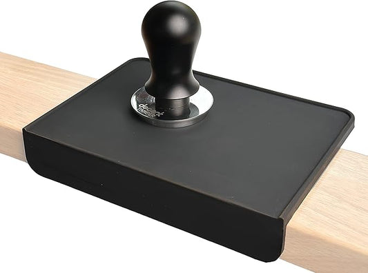 MiiCoffee Espresso Tamper Mat, Black Silicone Food Grade Pad 8 X 6 Inch Coffee Tamping Mat, Coffee Tamp Station, Espresso Accessory, Waterproof and Heat Resistant (Black)