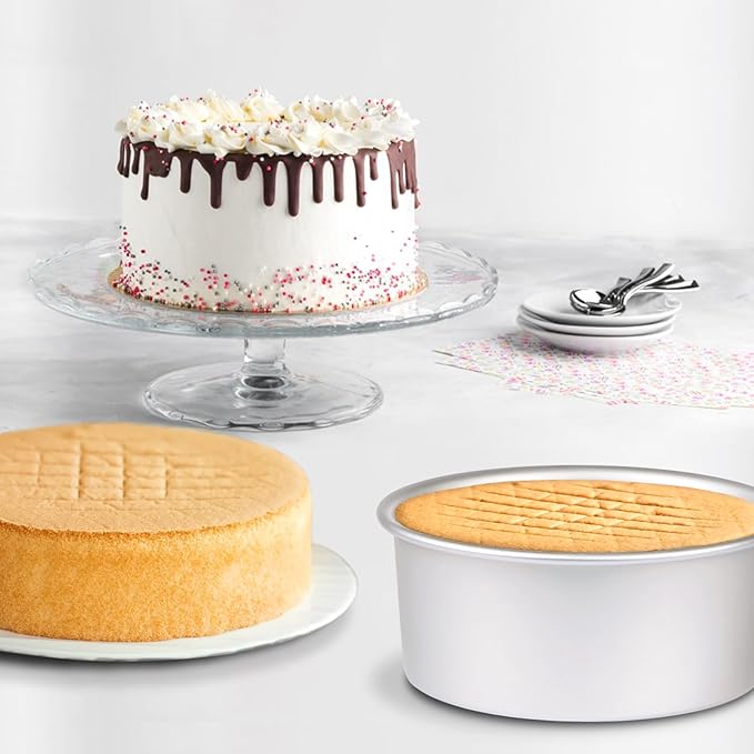 6 x 3 Inch Round Cake Pan Set of 3 with Tapered Side, Aluminum Baking Pans for Layer Cakes, Birthday Anniversary, Heavy Duty Non-Stick & Oven Safe, Commercial Grade Baking Tools for Home Kitchen - Image 6