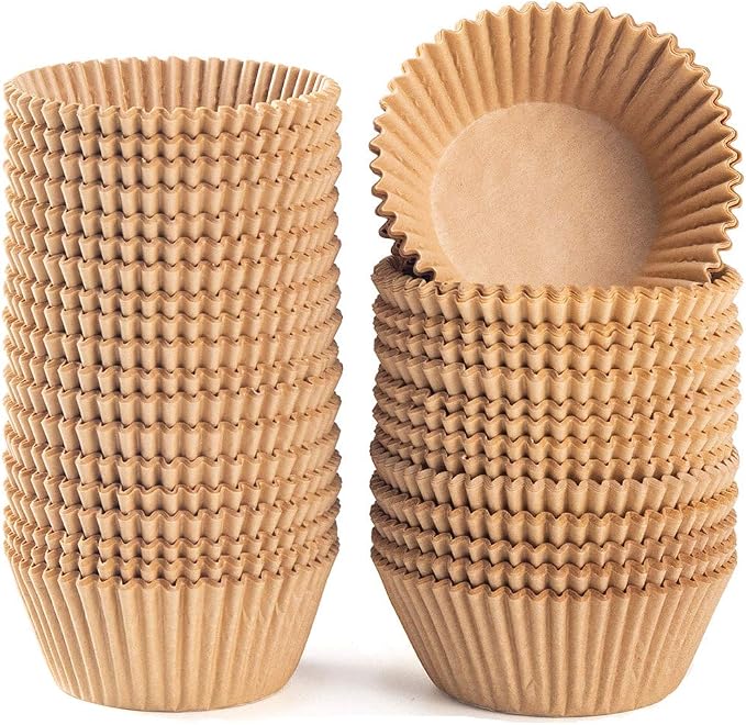 Caperci Standard Natural Cupcake Liners 500 Count, No Smell, Grease-Proof Paper Muffin Liners, Food-grade Baking Cups for Cupcakes, Muffins, Nuts by Caperci