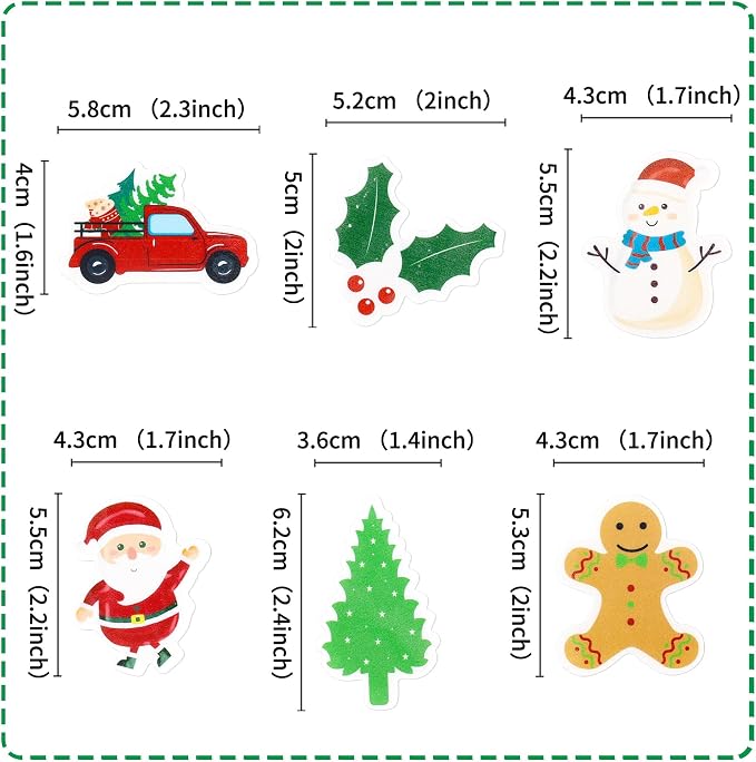 42PCS Edible Christmas Cupcake Toppers - Wafer Paper Santa Claus、Tree、Snowman、Gingerbread Man、Picks Merry Christmas Theme Holiday Baby Shower Birthday Party Cake Decorations Supplies - Image 7