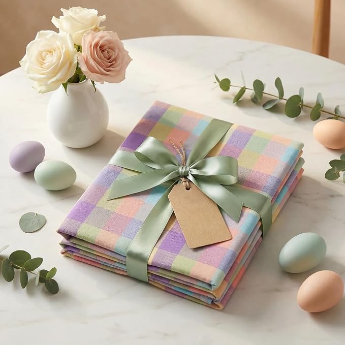 Urban Villa Tablecloth Cotton Tabletop 70 RD (4 Seats) Easter Checks - Image 8