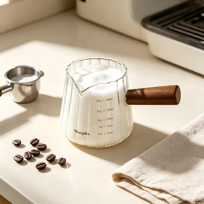 Espresso Glass with Handle 6Oz Espresso Shot Cup Espresso Measuring Cup with Dual Scale Markings Coffee Essentials for Coffee Milk - Image 7