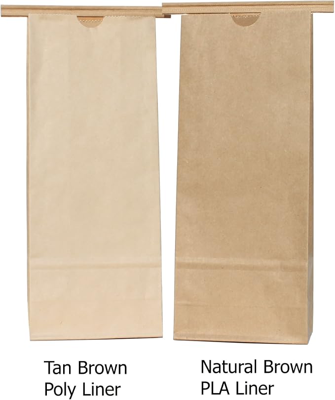 AwePackage Kraft Paper Grease Resistant Tin Tie Bag with Poly Liner (50, 16 oz(1 lbs)) - Image 5