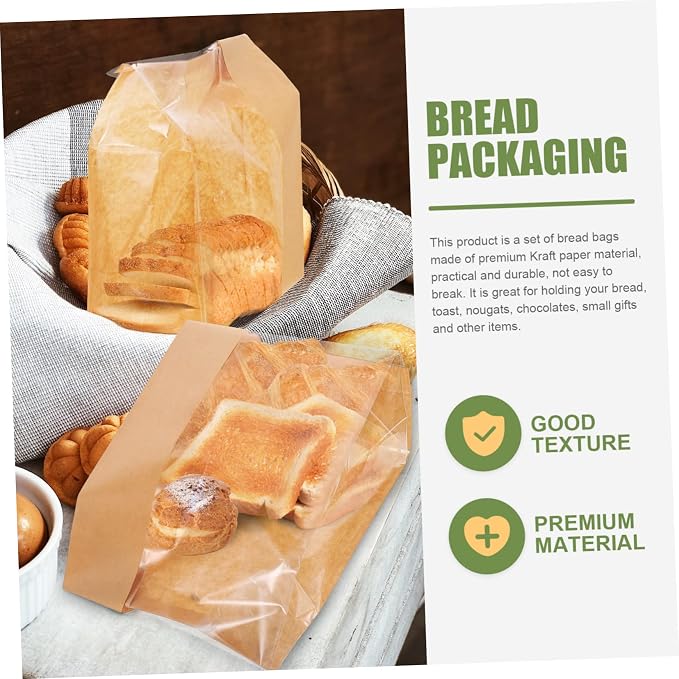 50pcs Kraft Paper Dessert Bags Paper Pouches for Packaging Baked Goods Packaging Supplies - Image 9
