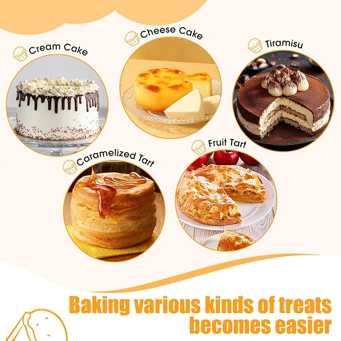8" Round Cake Pan, 3PCS Nonstick Cake Pans with 100 PCS Parchment Paper, Carbon Steel Cake Baking Pans with Handle, Dishwasher Safe - Image 6
