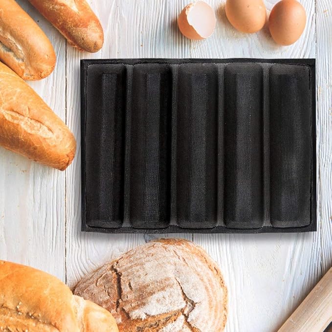 Silicone Bread Mold 5 Loaf Baking Mould Flexible Reusable Forms Shapes Non Stick Perforated