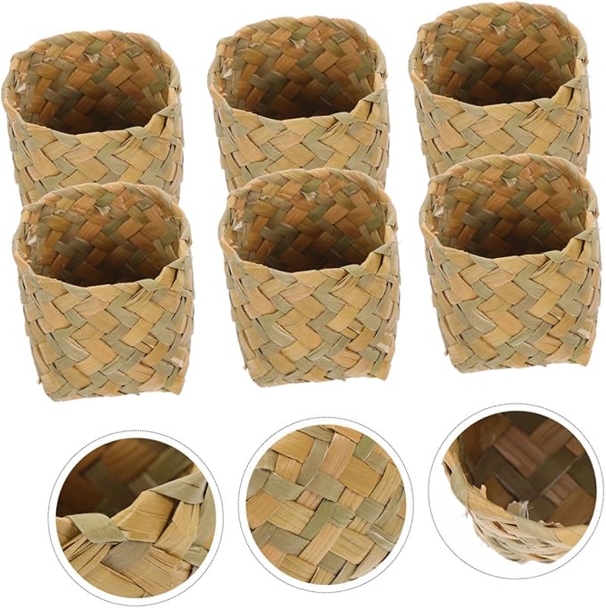 DOITOOL 8pcs Woven Storage Baskets for Organizing Natural Color Decorative Holders for Candy Snacks and Accessories Rustic Farmhouse Style for Home Decor and Packaging - Image 8