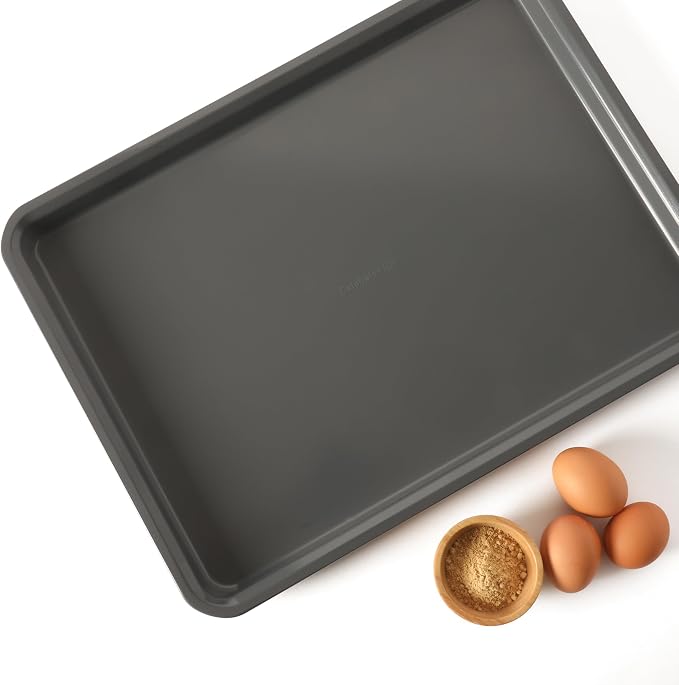 Calphalon Legacy 18 x 13 Inch PFA Free Nonstick Cookie Sheet Baking Pan in Blue, Durable Heavy Gauge Steel Bakeware for Even Heating, Oven Safe Baking Tray for Cookies - Image 4