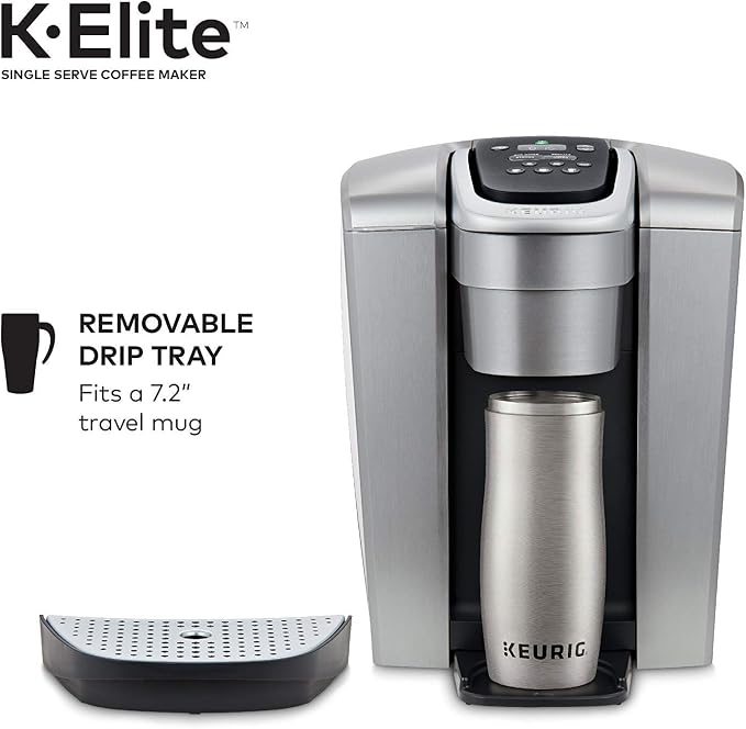 Keurig C K-Elite Maker, Single Serve K-Cup Pod Brewer, with Iced Coffee Capability, Extra Included, 75oz, Brushed Silver Plus Filter Bundle | Iced coffee capability, 75 oz reservoir, Filter - Image 3