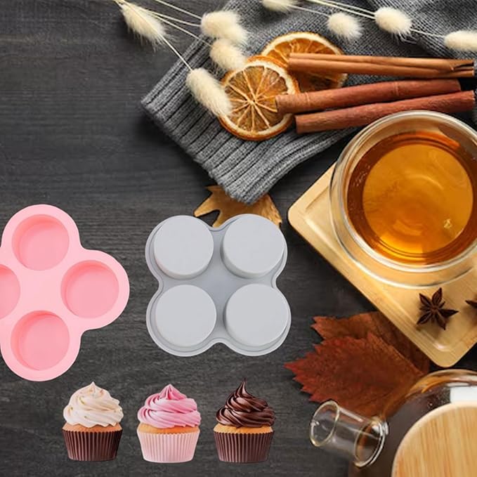 2Pcs Molds Silicone for Chocolate,8 Cavities Cylindrical Holiday Chocolate Molds, Pink and Grey Chocolate Candy Molds for Cake Soap Pudding Jelly Making