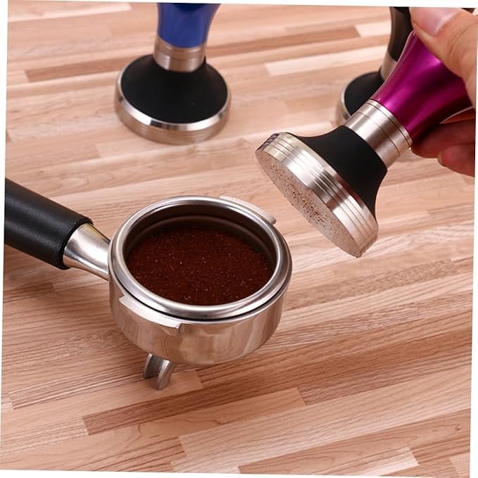 Stainless Steel Coffee Tamper Adjustable Espresso Pressing Hammer Coffee Bean Press Tool for Home Cafe Bar Use with Corrosion-resistant Construction