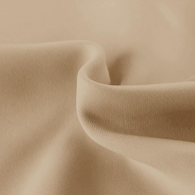 Hiasan Valance Curtains for Kitchen Blackout Thermal Insulated Solid Window Curtain Valance, Biscotti Beige, 42 x 18 Inches, 1 Panel - Image 3