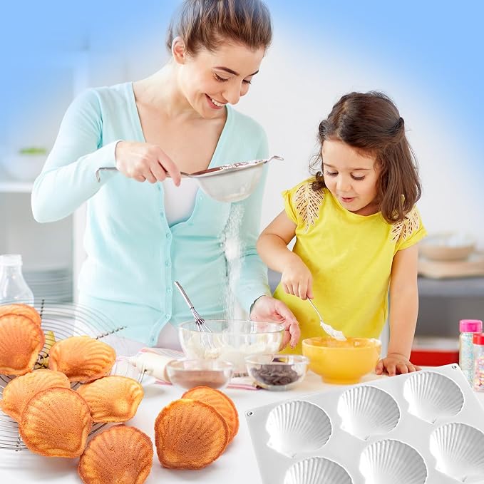 Shell Shaped Silicone Molds, Large Seashell Baking Molds 6-Cavity | Marine Theme Chocolate Cake Fondant Molds for Biscuit Baking Cake Decora 3D Ocean Epoxy Resin Crafting Projects, Non-stick - Image 4