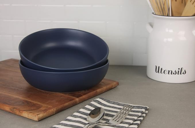 10 Strawberry Street Wazee Matte 9"/48oz Serving Bowl, Set of 2, Midnight Blue - Image 3