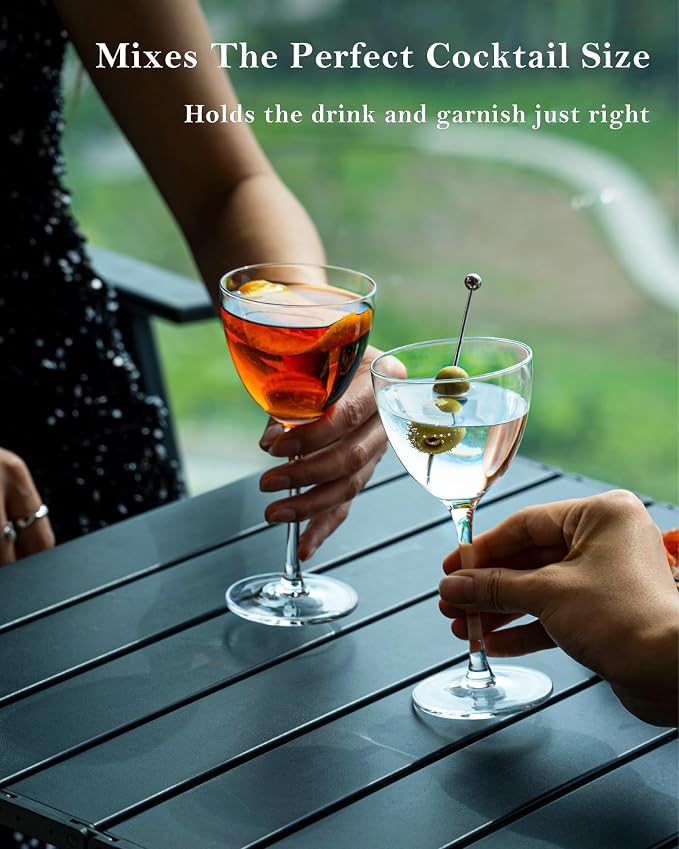GIHOP Nick and Nora Cocktail Glasses, Small Coupe Martini Glasses Set of 6 | 5.8Oz Hand Blown,100% Lead-Free Crystal Coupe Glassware, Cocktail Glasses for Manhattan, Cosmopolitan, Espresso with Gift Box - Image 6
