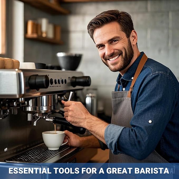 51mm Espresso Tamper and Distributor, Dual Head Coffee Leveler Compatible with 51mm Portafilter, Adjustable Depth Detachable Professional Espresso Hand Tampers