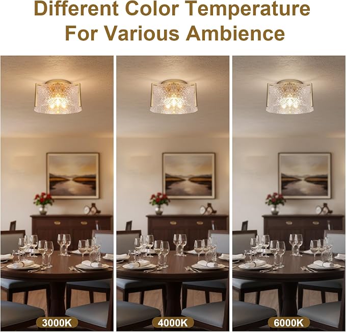 Bektas Semi Flush Mount Ceiling Light, Hallway Light Fixture,Entryway Light,Modern Bedroom Lampe,Metal Light Fixtures,Lighting Fixture Flush Mount for Kitchen Bathroom Dining Room ETL Listed - Image 4