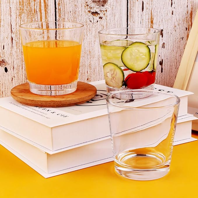 9oz Lowball Glasses, 6pc Short Glass Tumbler - Lead-Free Crystal Drinking Glasses for Water, Mojito, Tom Collins - Premium Bar Glassware & Cocktail Glass Set (6, Small) - Image 3