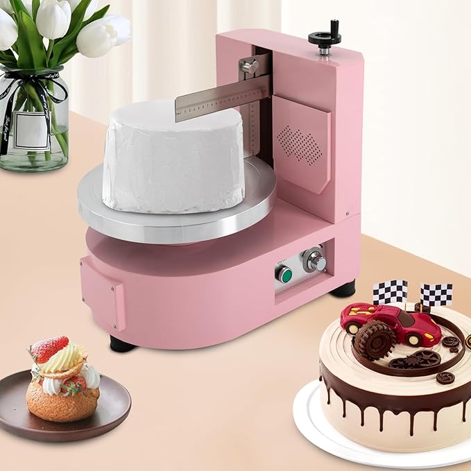 Cake Cream Spreading Coating Edge Smoothing Machine 110V 4-12Inch Cake Butter Cream Spreading Machine - Max Horizontal Scraper Height 4.72in