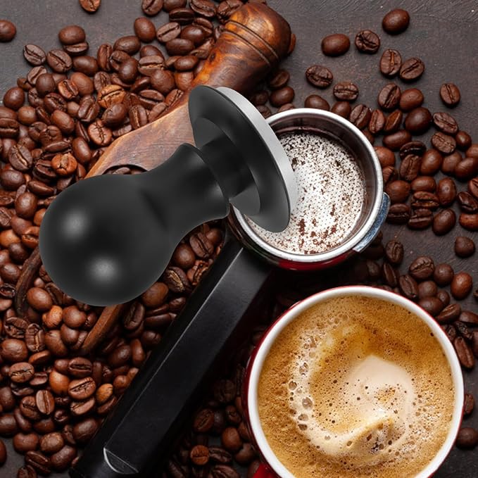 Adjustable Espresso Coffee Tamper with Built Spring for Even Coffee Ground Distribution Reusable Metal Pressing Tool for Consistent Extraction Espresso Machines