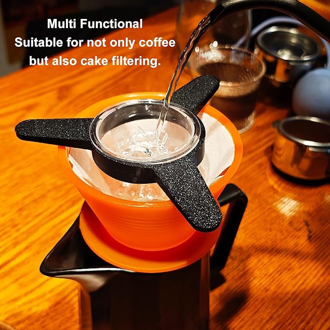 TOPINCN Pour Over Coffee Dripper, PP Coffee Filter Paperless Reusable Coffee Filter Coffee Brewing Filter Cone Cup with Base, Manual Coffee Brew Maker for Home Kitchen
