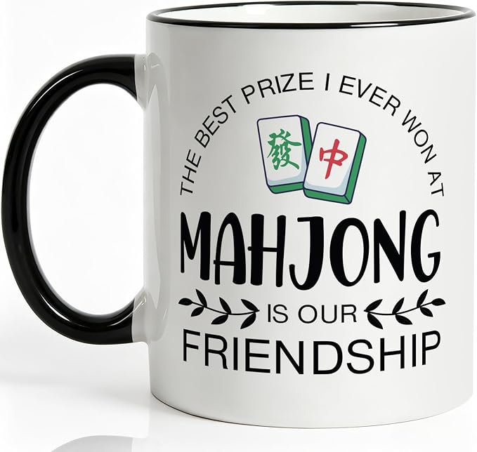 Mahjong Gift for Mahjong Players, Mahjongg Lover Coffee Mug Gifts for Friends Women Men, Chinese Mah-jong Enthusiast Gift for Coworkers Him Her 11oz by Yanprint