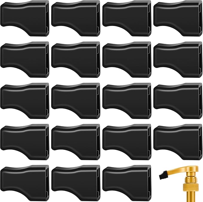 Zhehao 20 Pcs Coffee Syrup Pump Tip Cap Pourer Covers Rubber Caps Fits for Syrup Pump, Pour Dispenser, Oil Liquor Bottle, Keep Sugar Condiments Olive Clean Preserved (Black)