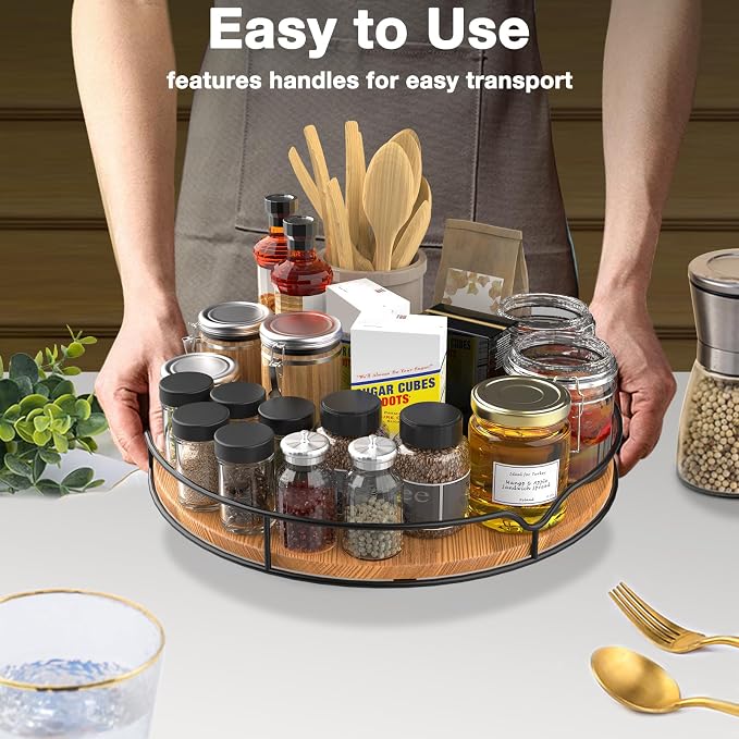 Lazy Susan Turntable Organizer for Cabinet Pantry Kitchen Countertop Computer Cupboard, 14 inch - Image 7