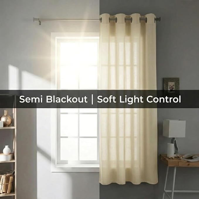 Urban Villa Cotton Grommet Curtains 52x96 (2 Panels) Ivory - Image 6