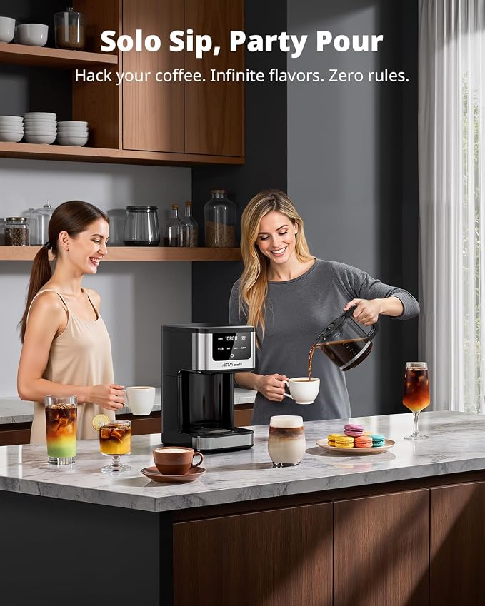 AIRMSEN 14-Cup Programmable Drip Coffee Maker | 1000W Fast Brew, 24H Timer, 2-Hour Keep Warm, 4/6/8/10/14-Cup Selection, 73oz Tank & Glass Carafe for Home Office - Image 8