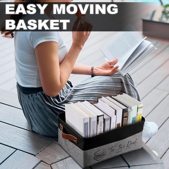Marsui Book Lover Gifts TBR Book Storage Basket to Be Read List Storage Bin Bookish Accessories Bookworm Gift for Club Members Student Teacher Reading Accessories - Image 6