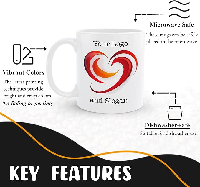 Personalized Coffee Mug, Custom Picture Text or Logo Ceramic Mug, Customized Gift for Men & Women, Taza Personalizada with Photo and Words, Customizable 11 Oz Tea Cup | White - Image 3