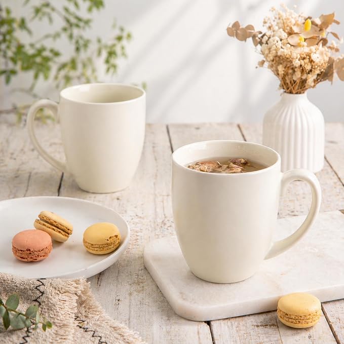 AmorArc 16 oz Coffee Mugs Set of 6, Large Ceramic Coffee Cups-Light Beige | Classic Coffee Mugs Set for Men,Women,Tea/Latte/Cappuccino/Cocoa. Dishwasher&Microwave Safe- - Image 6