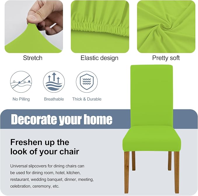 Dining Chair Covers, Stretch Seat Covers, Washable Furniture Protector | Washable, Stretch Fit, Soft, Non Slip, Dining Chair Covers, Seat Protector, Furniture Protector - Image 3