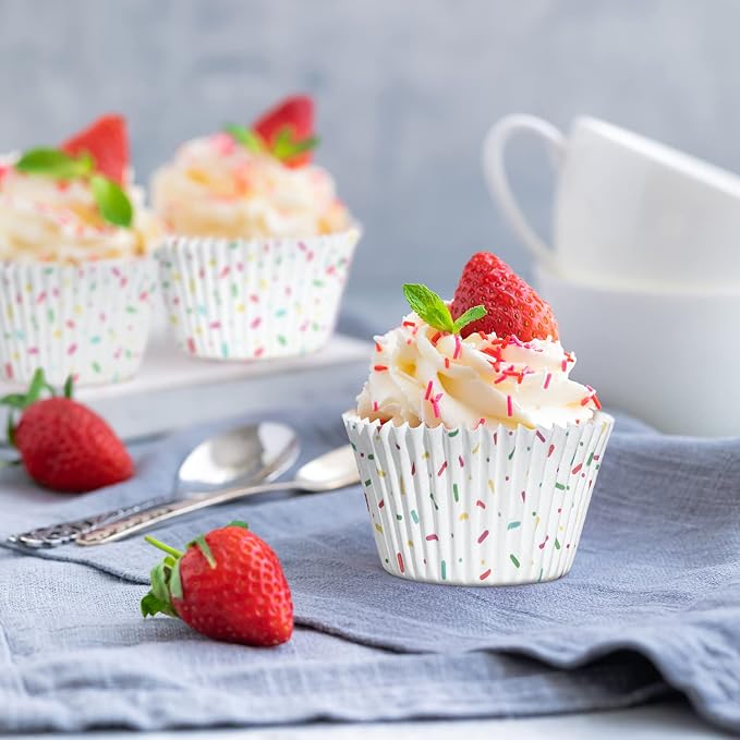 Candy White Cupcake Liners - Gifbera Standard Baking Cups Odorless Greaseproof Paper Muffin Wrappers, Pack of 200 - Image 3