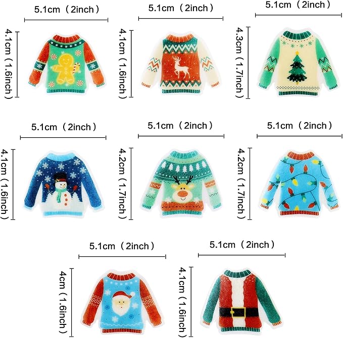 40PCS Edible Ugly Sweater Cupcake Toppers Wafer Paper Christmas Cupcake Toppers Picks Merry Christmas Theme Holiday Baby Shower Birthday Party Cake Decorations Supplies - Image 6